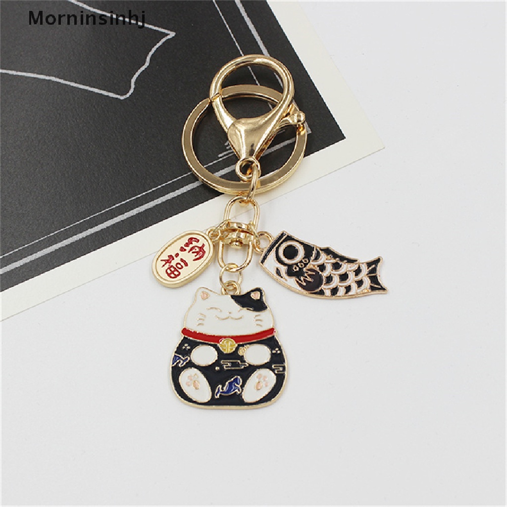 Mornin Fashion Tetes Minyak Lucky Cat Keychain Alloy Tas Liontin Fortune Key Chains Hadiah id