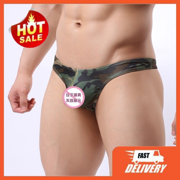 BR302. Brief Pria Motif Hijau Army. Celana Dalam Segitiga.