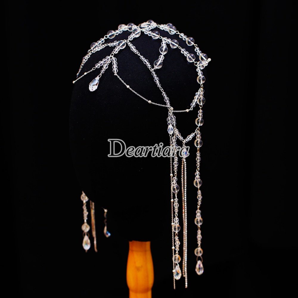 Bridal Wedding Headdress Hair Accessories Photo with Makeup Wedding Dress Tassel Forehead Ornaments Eyebrow Center Pendant Chain