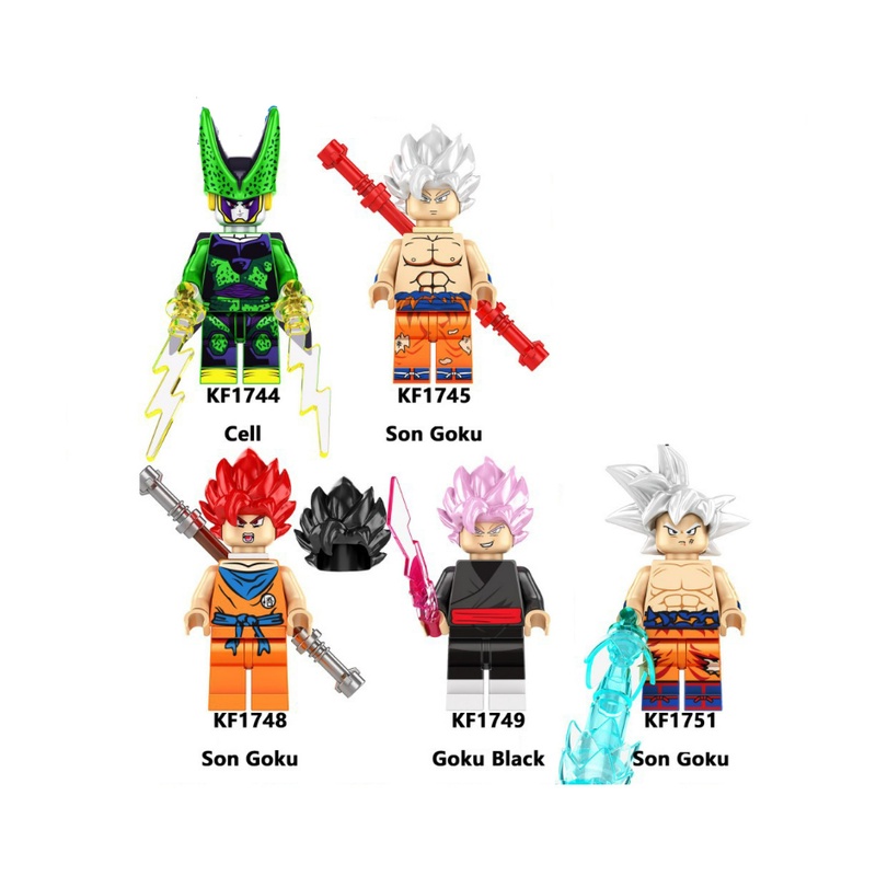 Dragon Ball Super Mini Boneka Super Saiyan Monkey King Vegeta Piccolo Black Goku Sharu Puzzle Rakitan Mainan Blok Bangunan