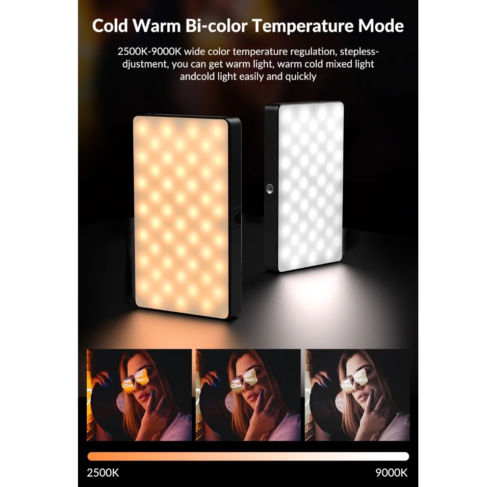 Lampu Kamera Mini RGB LED Light Photo Video Dimmable 8W Lampu Warna Warni Perlengkapan Fotografi Berkualitas