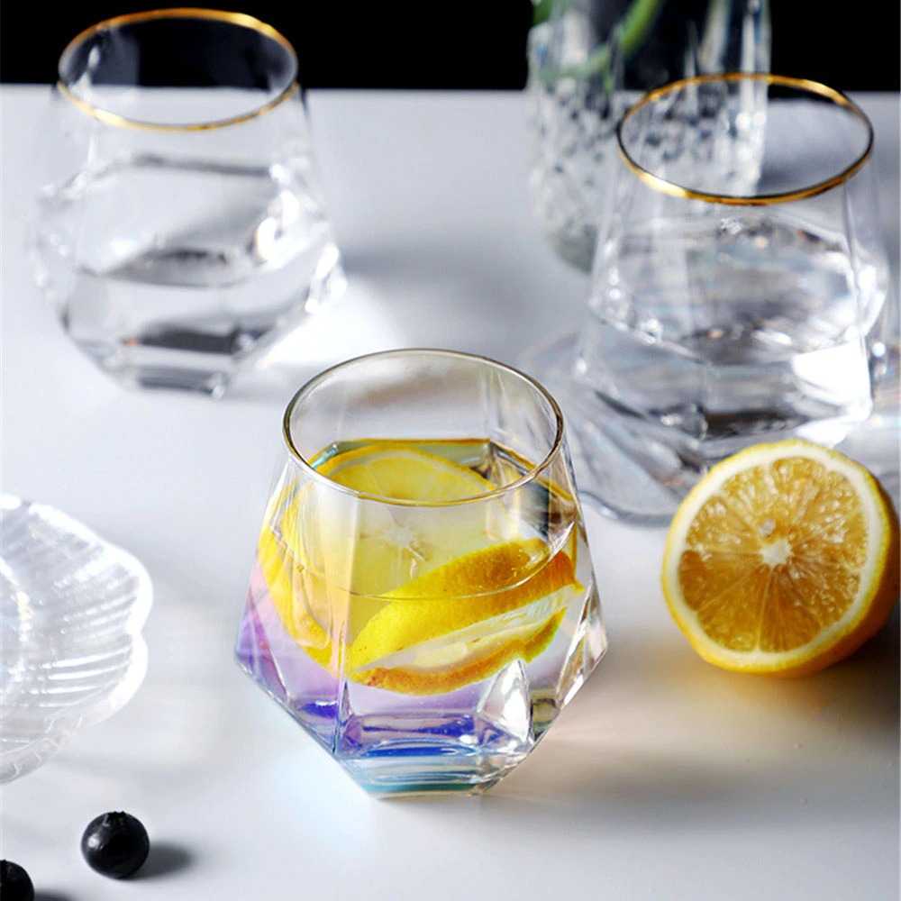 (BISA COD) FTIHSHP GLASSWARE Gelas Minuman Diamond Crystal Glass Cup 310 ml - GW107