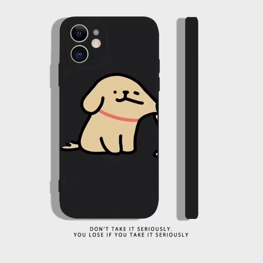 IPHONE Ins Pola Pasangan Anjing Cocok Untuk Iphone14 14pro 14plus 13 13pro 13prm iPhone12 7Plus 8Plus Xr XS 13 Pro Max Empat Sudut Casing Ponsel Tahan Guncangan