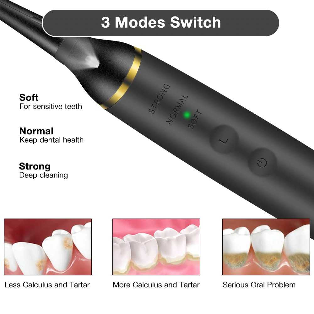 Japalife Alat Pembersih Karang Gigi Dental Scaling Sonic Elektrik 1 Set 3 Modes Perawatan Dan Pembersih Karang Gigi Dental Remover With Light Perontok Karang Gigi Penghilang Karang Gigi