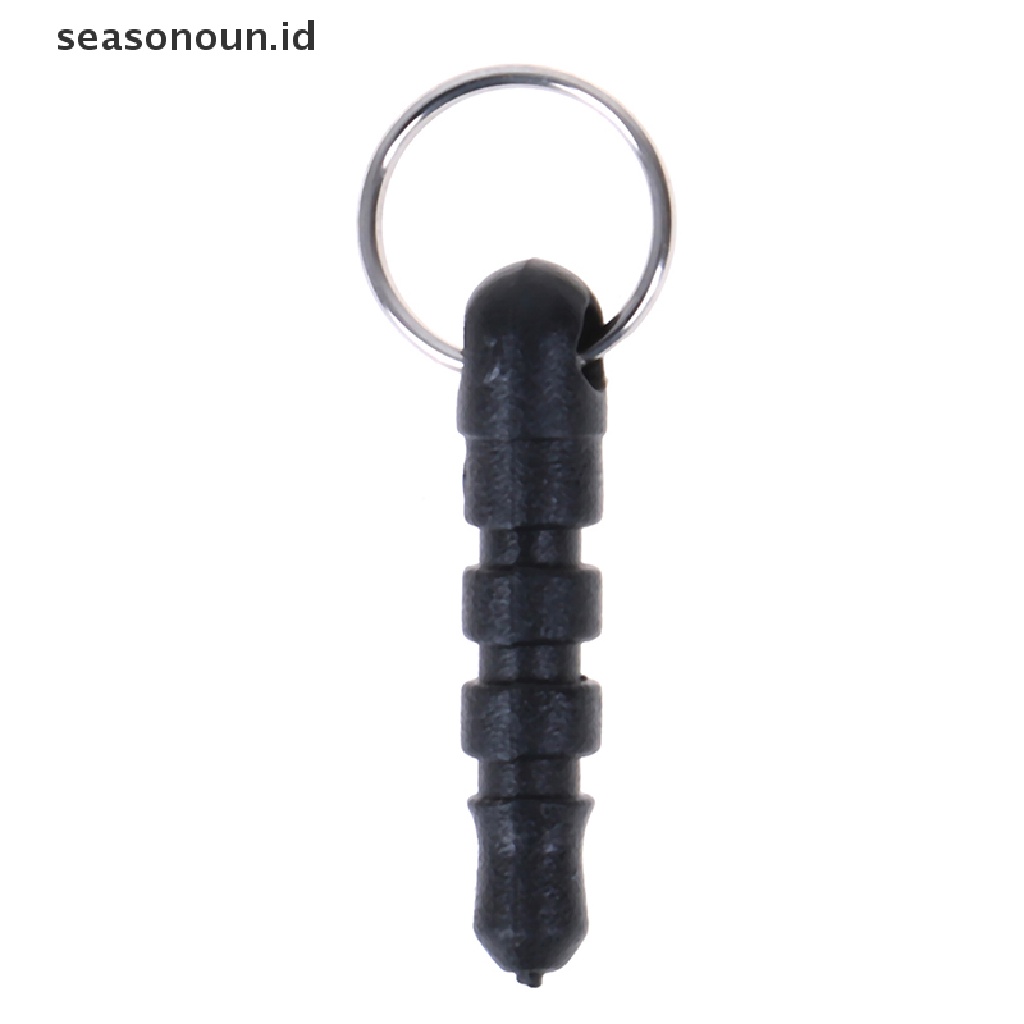 Seasonoun 50pc Steker Headphone Telepon Hitam Universal 3.5mm Dengan Cincin Lubang.