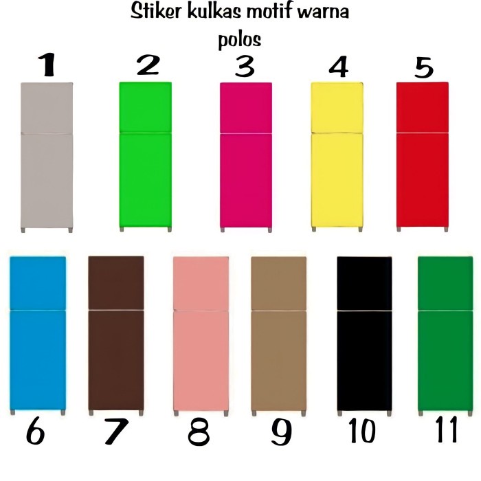 BEST SELLER Stiker kulkas pilihan 1 atau 2 pintu motif warna polos - 10, kulkas 2 pintu
