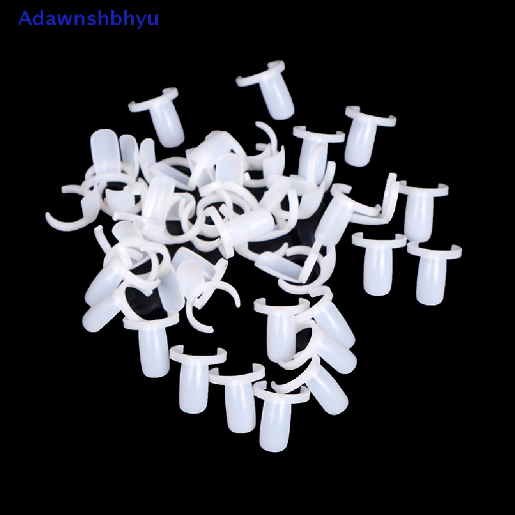 Adhyu 50pcs nail art ring color card display board plastic nail art practice ring set ID