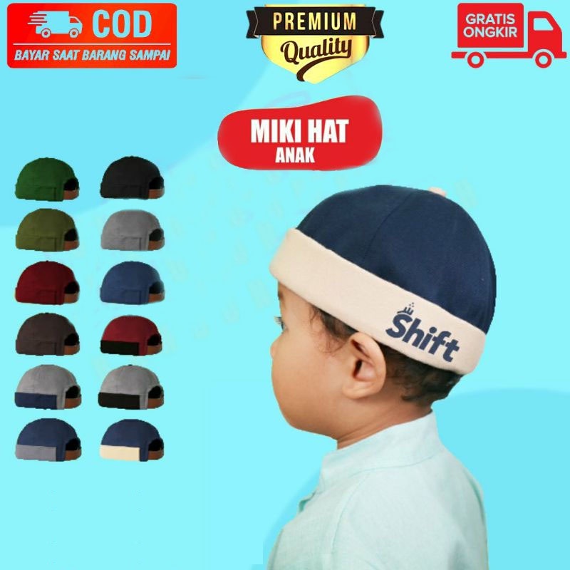 Miki Hat Anak Shift Sablon Premium Peci Anak Laki Laki Topi Cowok Kopyah