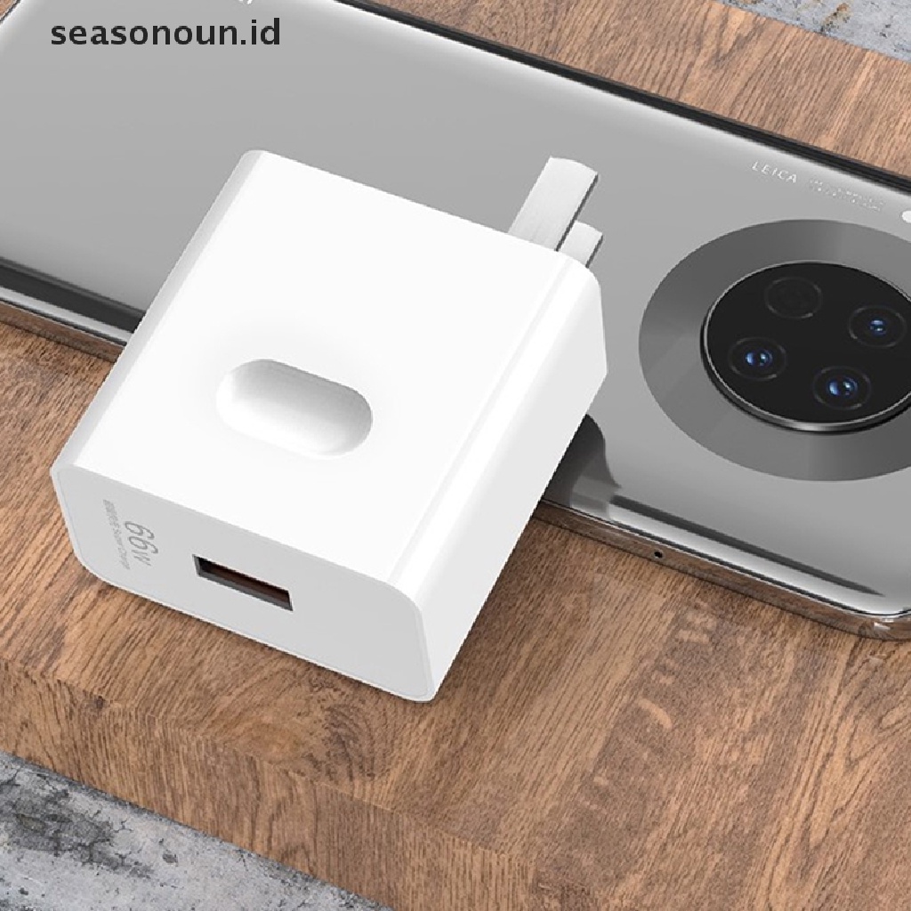 Seasonoun Super Charger QC3.0 66W USB Charger Universal Telepon Charger Plug Power Dinding Travel Adapter Untuk Huawei Mate 40 Pro HONOR V40.