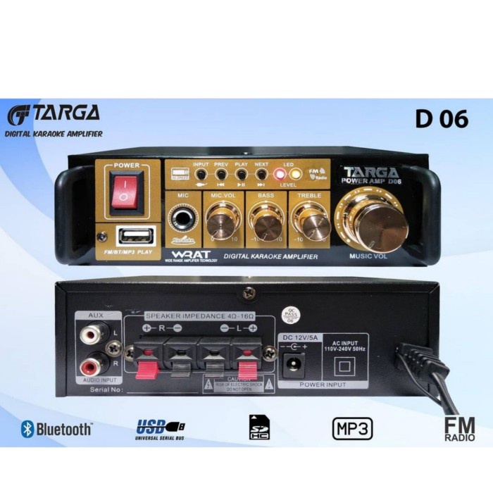 Ampli mixer mini bluetooth targa d06 d 06