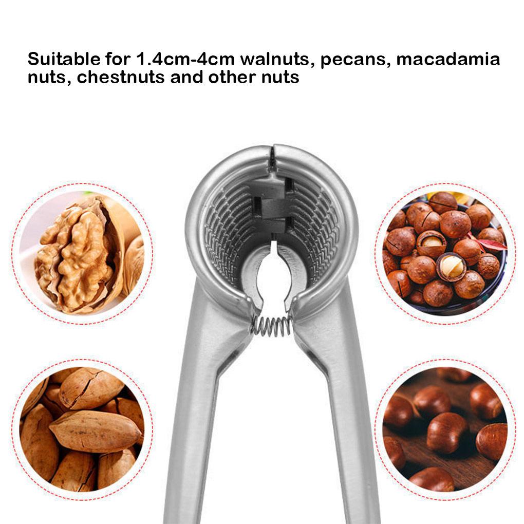 Nut Cracker Walnut Clamp Pengerjaan Halus Paduan Aluminium Tahan Karat Gagang Panjang Aksesoris Rumah Tangga Profesional