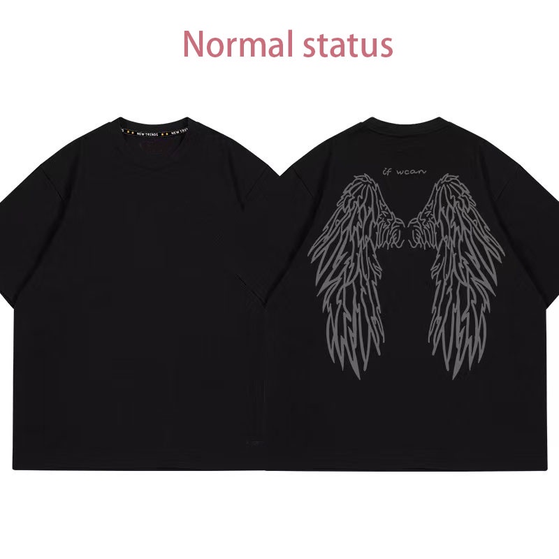 2023 kembalian baru, fashion combed cotton reflektif t-shirt uniex fashion reflektif T-shirt
