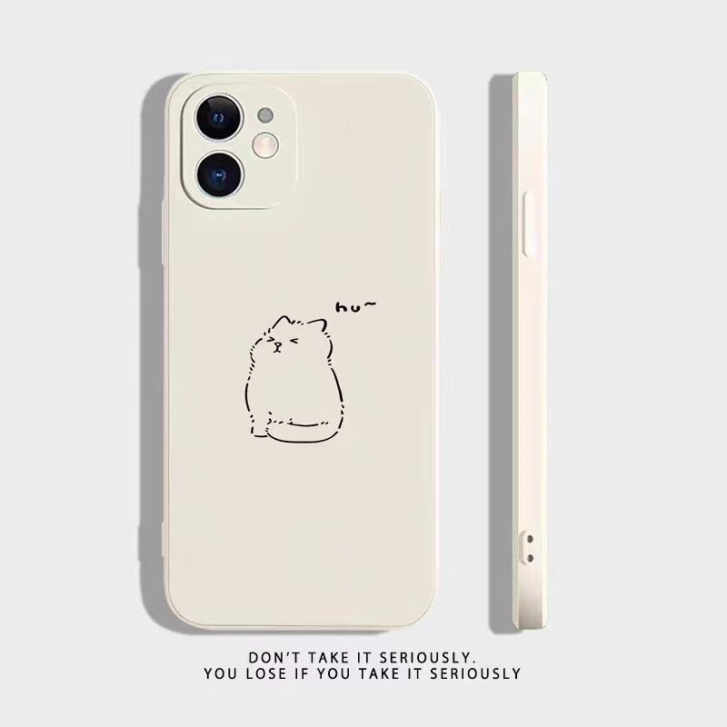 IPHONE Ins Pola Pasangan Kucing Cocok Untuk Iphone14 14pro 14plus 13 13pro 13prm iPhone12 7Plus 8Plus Xr XS 13 Pro Max Empat Sudut Casing Ponsel Tahan Guncangan