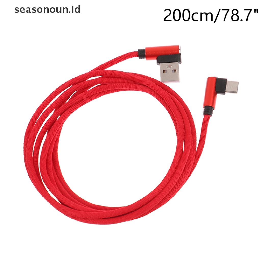 Seasonoun usb Type c 90derajat Pengisian Cepat usb c Kabel Tipe-c data Cord Charger usb-c.