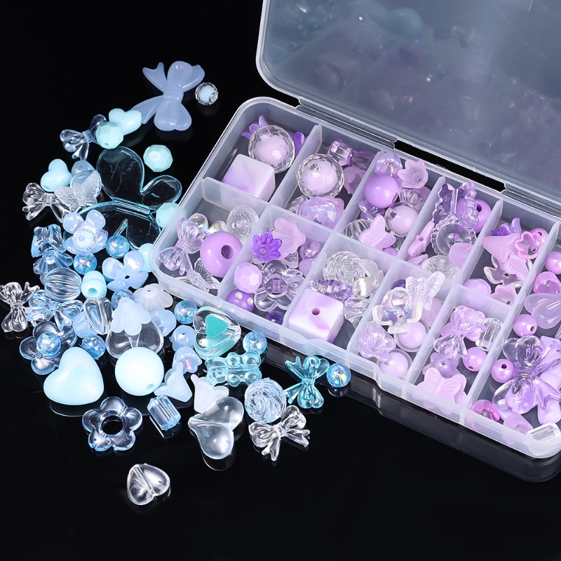1set Akrilik Ikatan Simpul Bintang Permen Hati Smiley Butterfly Beads DIY Gelang Kalung Perhiasan Membuat Aksesoris