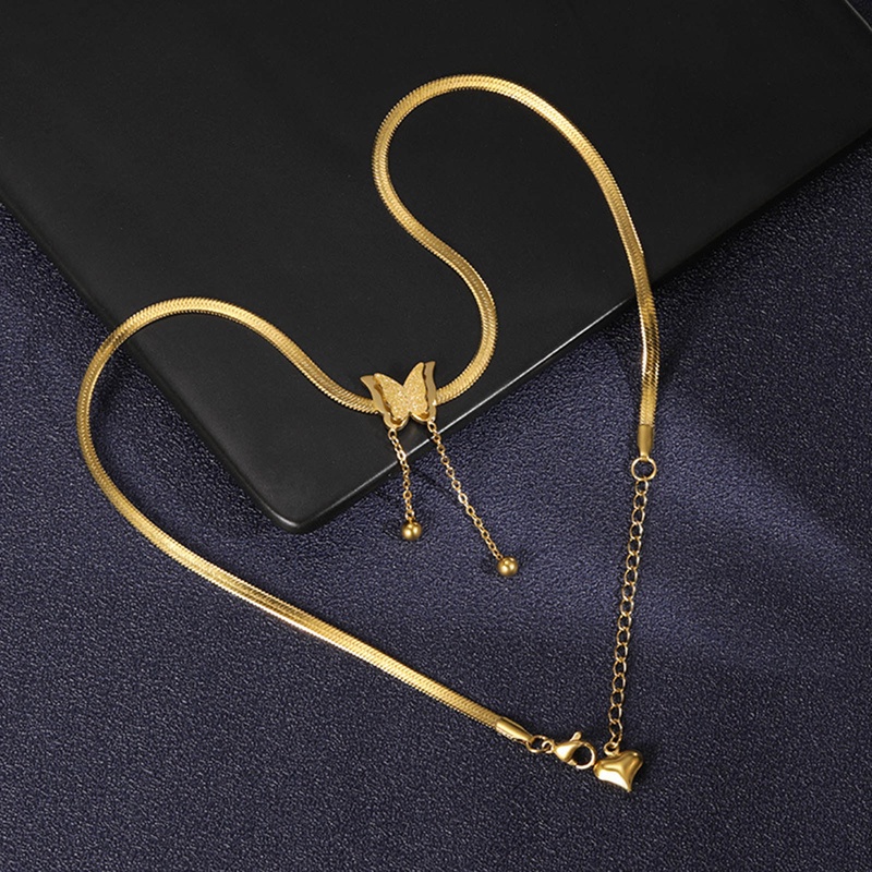 Vintage Kupu-Kupu Kalung Wanita Emas Anti Karat Pisau Rantai Ular Aesthetic Charms Choker Women Jewelry Gift