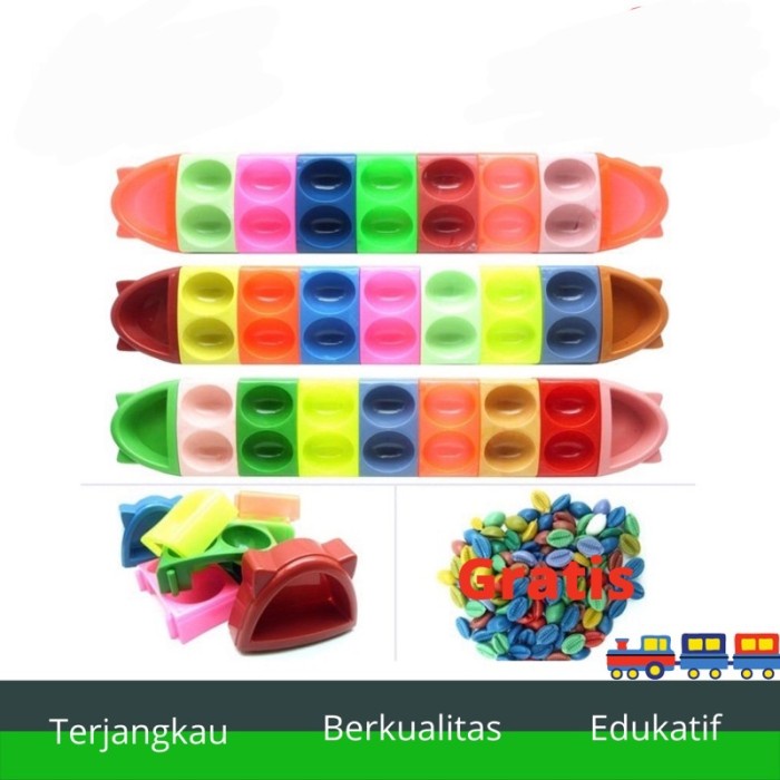 Mainan Edukasi Anak Congklak Telur Susun Plastik Dakon Tradisional