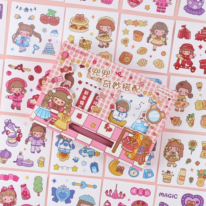 Stiker Pet Korea MOMO 100 lembar Murah Cutting Sticker Murah Grosir Sticker Kartun Lucu Viral Kado Unik Harga Grosir Temurah