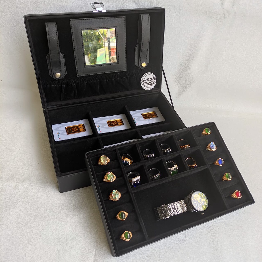 Diskon 50% Kotak Tempat Perhiasan Emas dan Aksesoris Cincin Gelang Kalung Antam Promo Jewelry Box Organizer