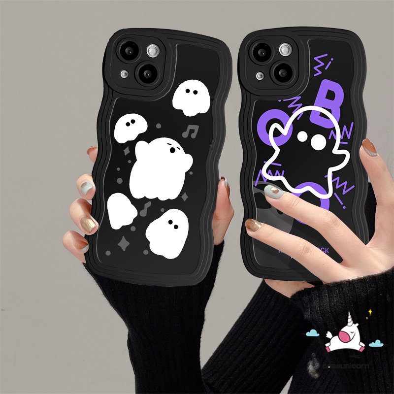 Kartun Hantu Monster Kecil Lembut Bergelombang Edge Case Untuk Infinix Hot 10 9 10T 11 8 Play 11s 10s NFC Hot 10 Lite 12 Pro 11s 12i 20 20s Smart 5 4 6 Plus Note 8 12 G96 10Pro 12Pro 12 2023