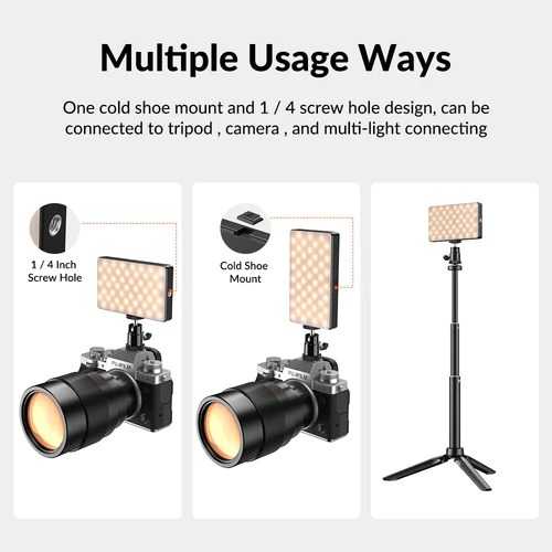 Lampu Kamera Mini RGB LED Light Photo Video Dimmable 8W Lampu Warna Warni Perlengkapan Fotografi Berkualitas