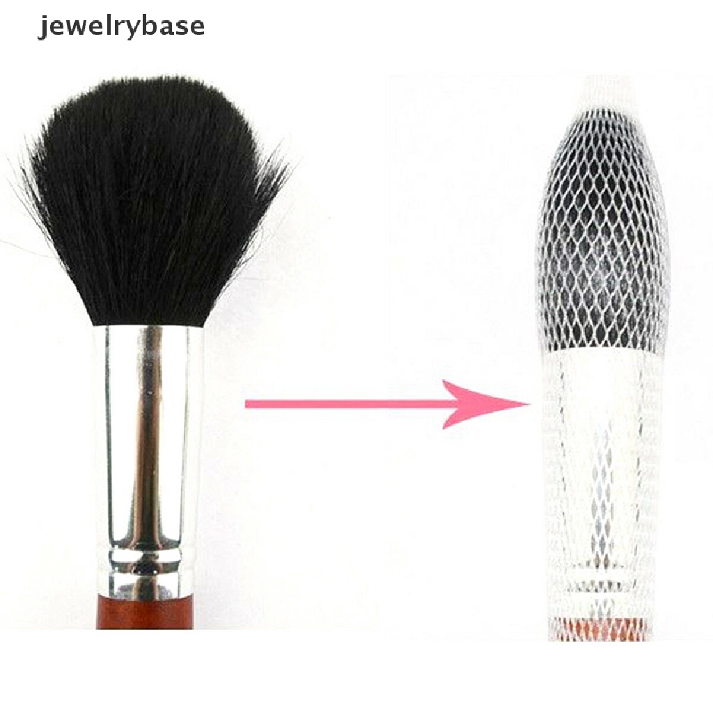 [jewelrybase] 50pcs Transparan Kosmetik Make Up Brush Pen Netg Cover Mesh Sarung Pelindung Butik