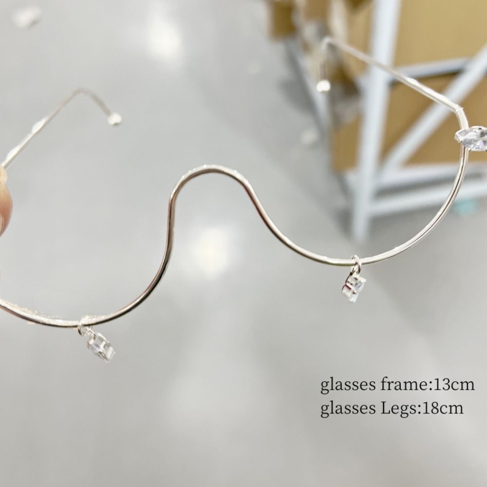 Lily Half Frame Kacamata Wanita Berlian Imitasi Vintage Eyeglasses Frame