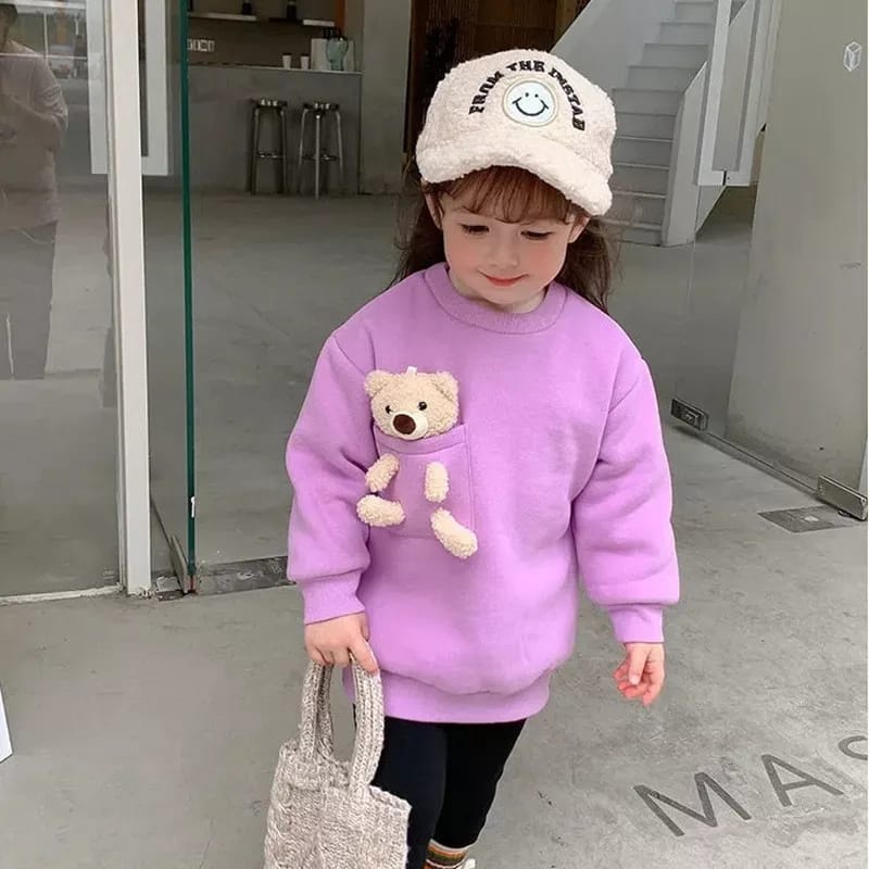 KALILA - SASA Pocket Bear Sweater Anak Perempuan Usia 1 - 5 Tahun