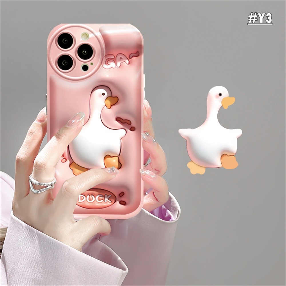 Samsung J6 Plus J7 Pro J7 Prime A21S A11 A14 A04S A04e A13 A03 A03S A02S A20 A10S M11 3D Vision Lucu Cartioon Bebek Bagus Kelinci Bunny Bantal Udara Soft Case RIXUAN