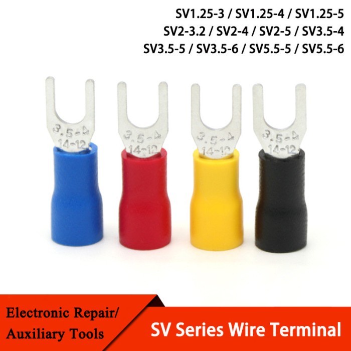 Isi 10 Pcs Skun Y Garpu Kabel 1.5mm Terminal Tipe SV 1.25-4 Baut 4mm