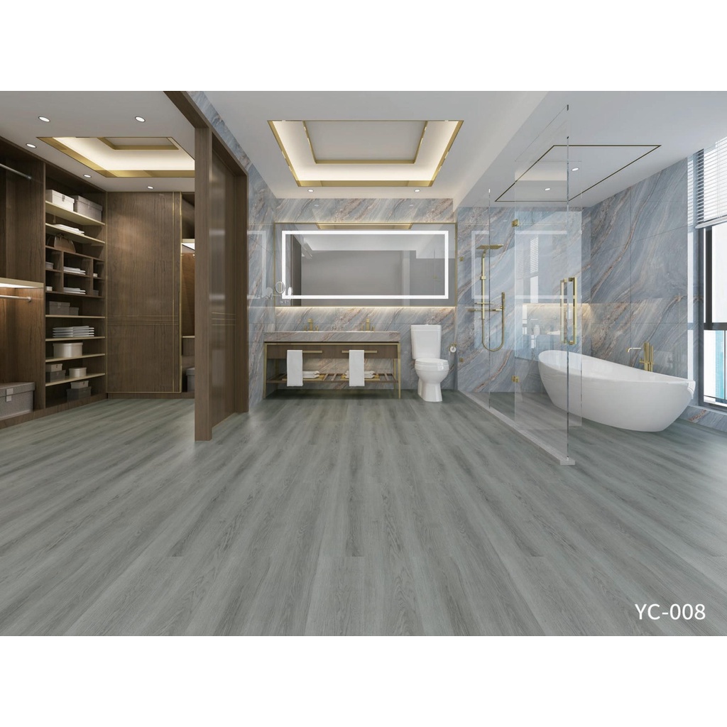 (COD) TERMURAH !! [1 BOX ISI 10 PCS] LANTAI SPC/ Luxury Lantai Vinyl Flooring SPC ASLI Kayu Pemasangan di Klik /Vinyl Parkit Lantai Kayu Parket Outdoor Kualitas Terbaik dan Termurah