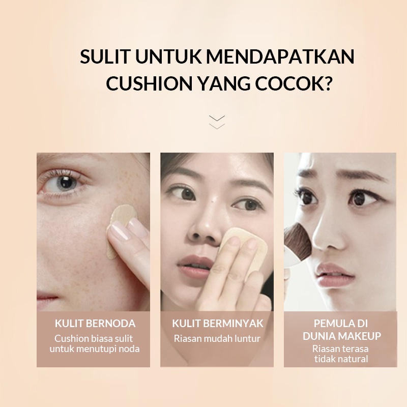 BISA COD (BONUS REFILL) BIOAQUA Hydrating Soft And Flawless Air Cushion BB Cream Medium coverage Make Delicate Nude Makeup RUMAH CANTIK 354