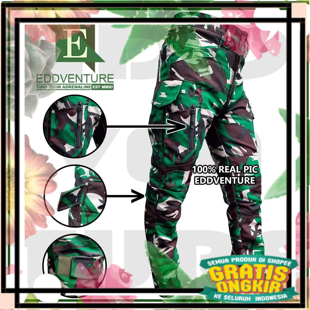 Celana distro panjang cargo PDL pria wanita TAD bahan velbed Sritex jatah TNI model W-TAC witek terb
