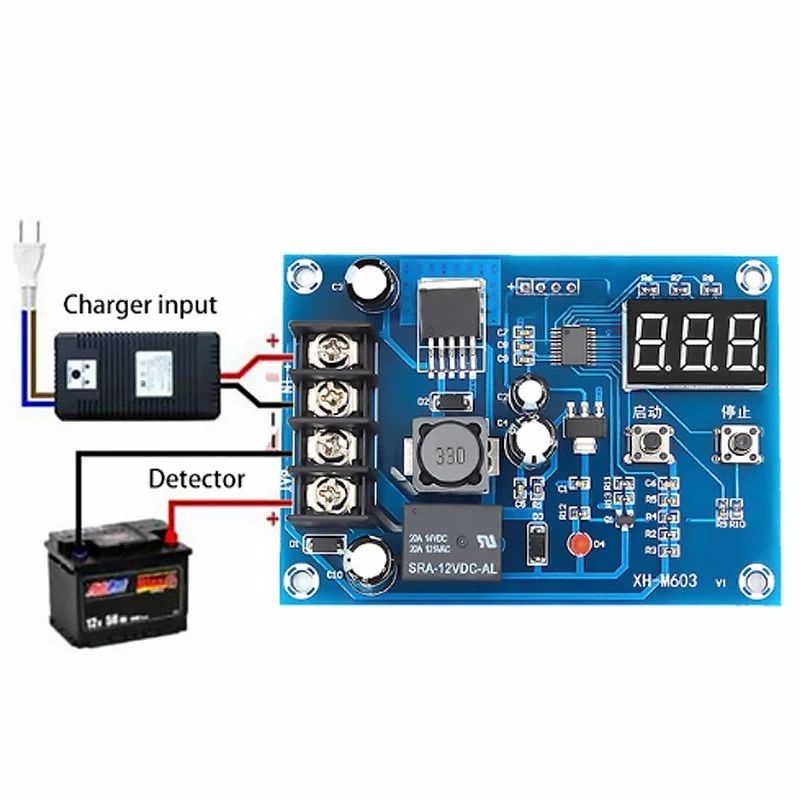 CHARGER AKI 12V DC MODUL PROTEKSI AUTO CUT OFF + INDOKATOR XH-M603 CHARGER CONTROLLER