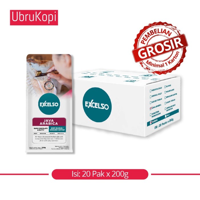 

[Ready Stock]bisa COD KOPI EXCELSO JAVA ARABICA BUBUK 200G 1 CTN - GROSIR
