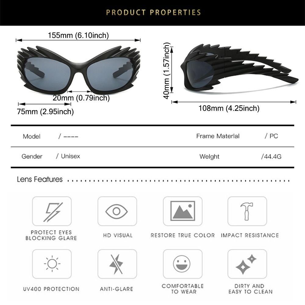 Lily Y2K Kacamata Hitam UV400 Untuk Wanita Pria Silver Punk Persegi Panjang Hip Hop Shades