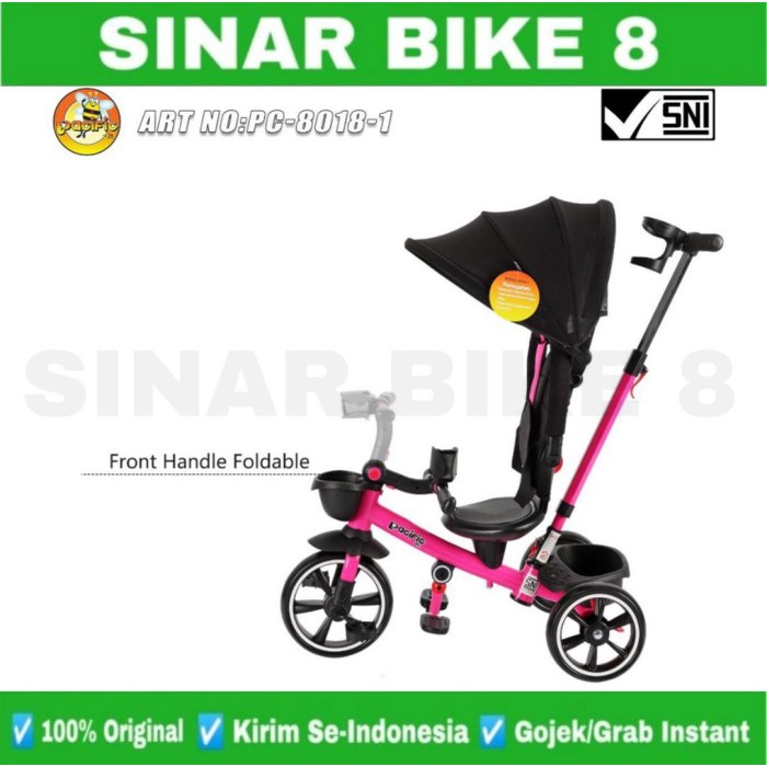 Sepeda Anak Roda Tiga PACIFIC PC 8018 1 Kursi Putar Tricycle Anak