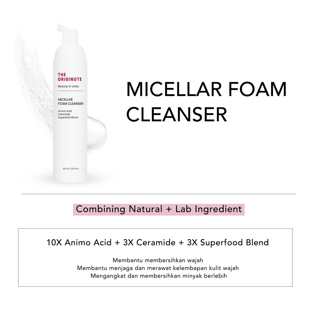 (READY STOCK) The Originote Micellar Foam Cleanser - Sabun Cuci Muka Busa Face Wash Facial Cleanser Membersihkan Wajah with Ceramide