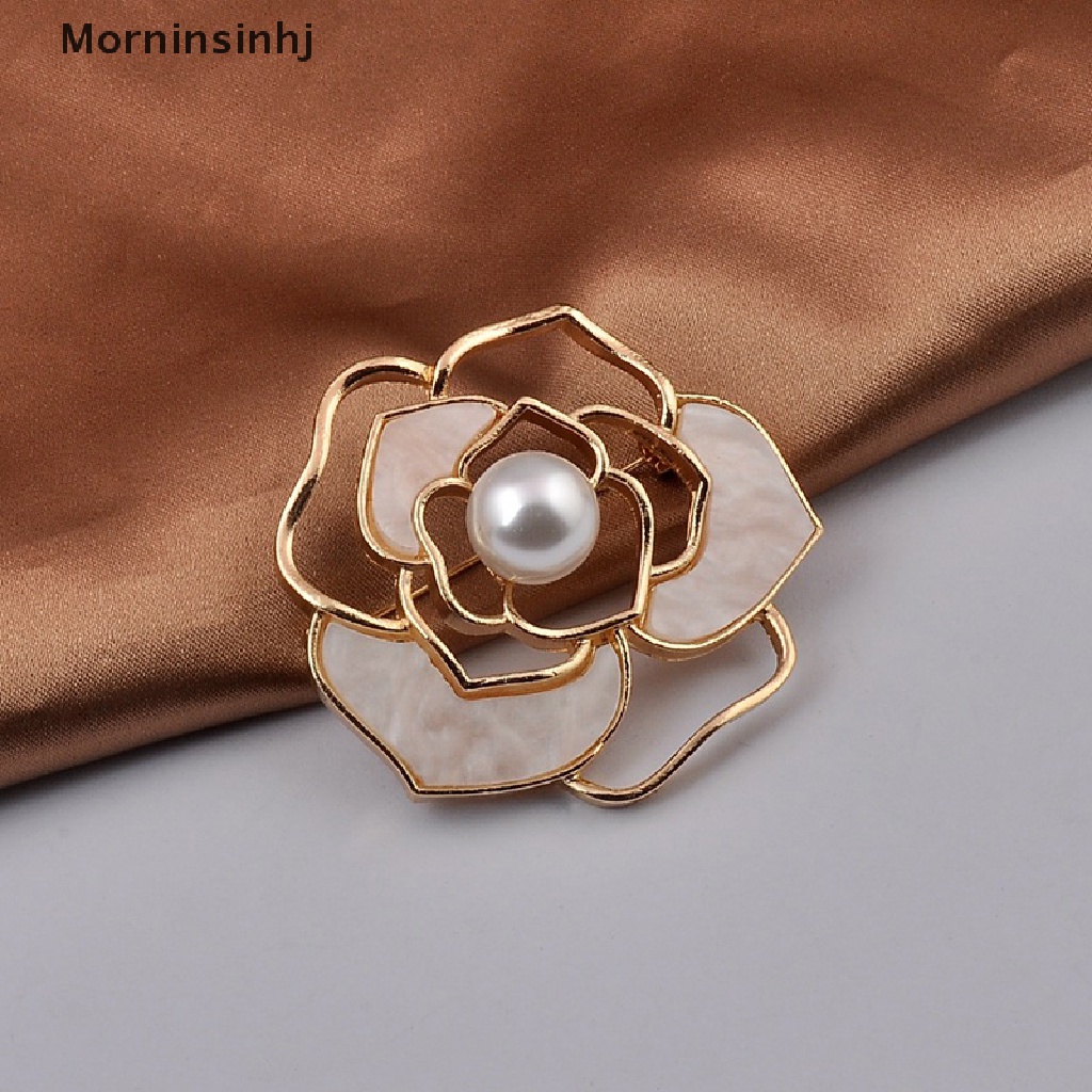 Mornin Fashion Mutiara Camellia Bros Bunga Wanita Bros Pin Untuk Perhiasan Bros Tetap Baju Pin Sweater Mantel Aksesoris Pakaian id