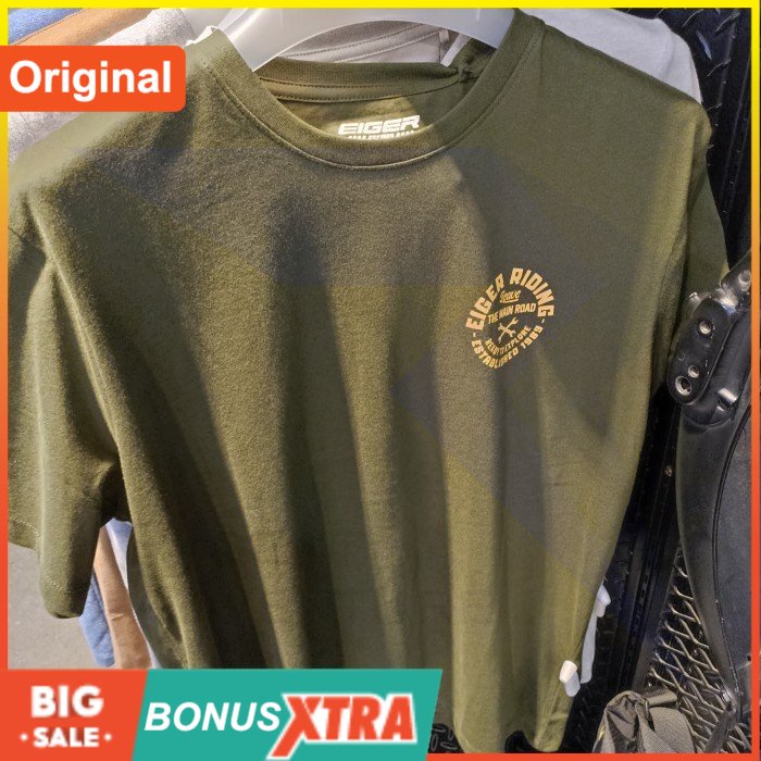 Kaos EIGER19891989 X PAGSUSI TEES Tshirt Olive 91000 7555 Original Cowok Bdg