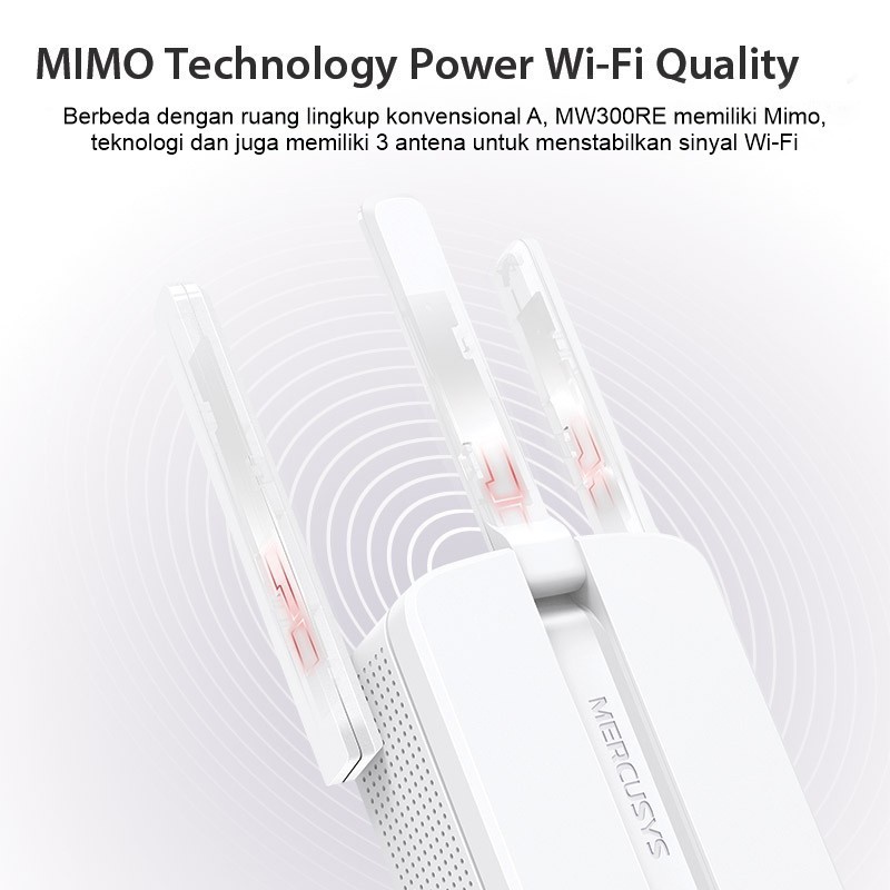 Mercusys MW300RE Penguat Sinyal WiFi 300Mbps Signal Amplifier Repeater