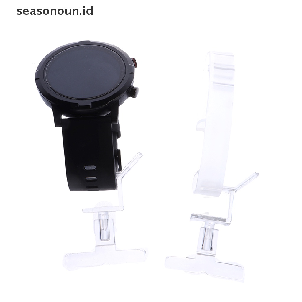 Seasonoun 10CM C-ring Plastik Bening Jam Tangan Tempat Perhiasan Sale Show Case Stand.