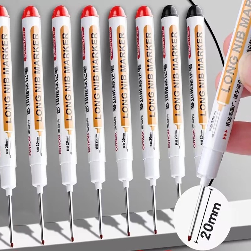 Penanda Kepala Panjang 20mm Tulisan Carpenter Pensil Multifungsi Water-proof Quick Dry Deep Hole Marker Pen