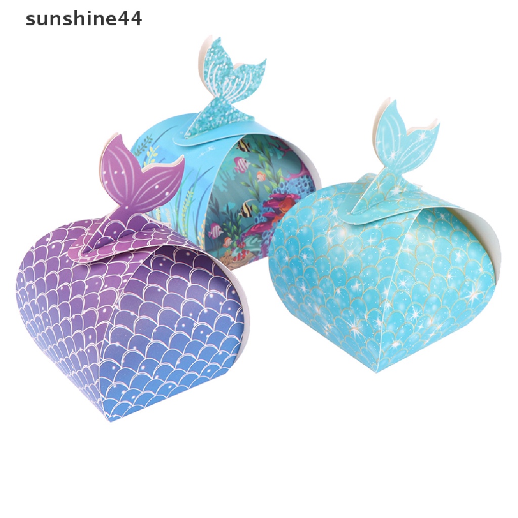 Sunshine 25 Pcs Mermaid Tail Pesta Ulang Tahun Tas Traktir Bawah Laut Bertema Permen Kotak ID