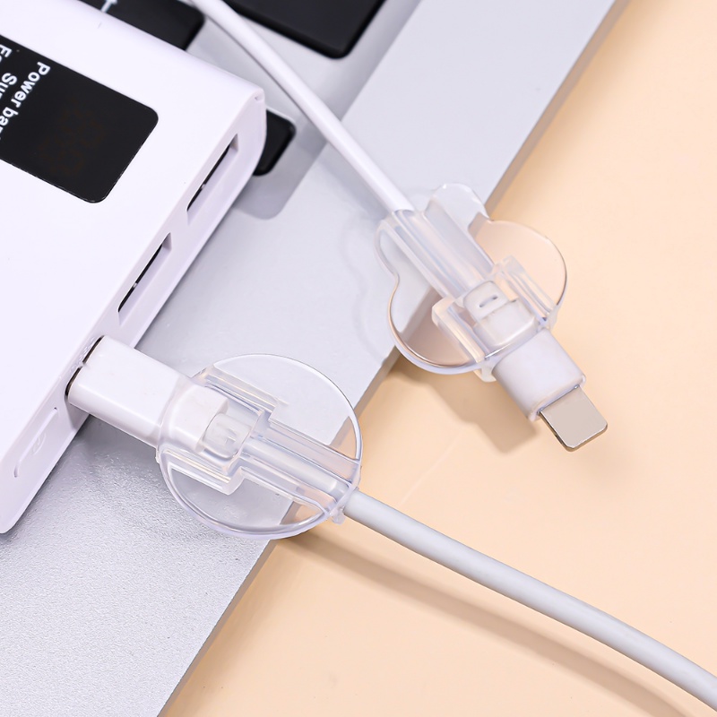 1/5pcs Pack Bening TPU Data Cord Holder Case Case Pelindung Untuk Ponsel Transparan Charging Cable Winder Bentuk Hati Penutup Bening Klip Universal