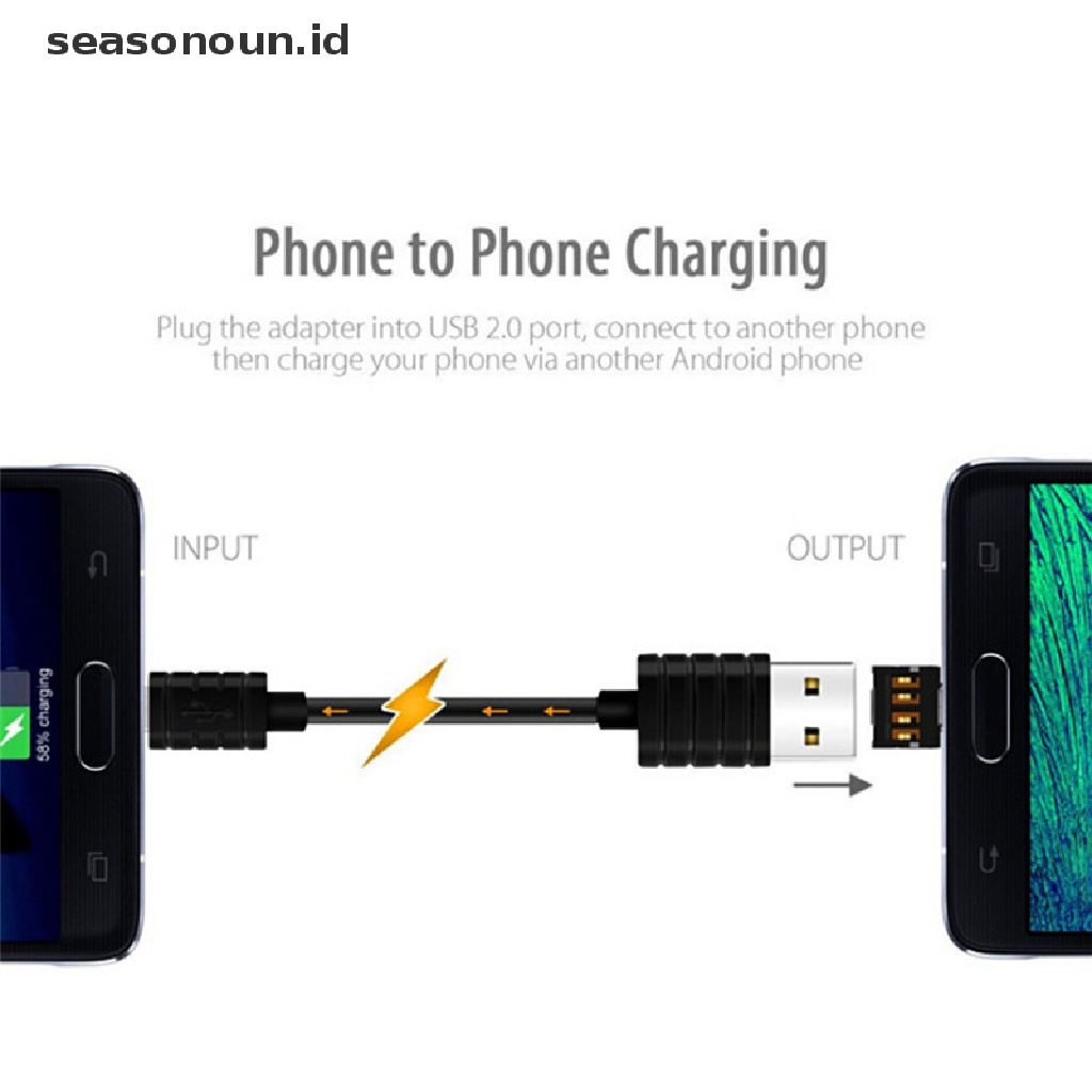 Seasonoun 2pcs USB 3.1 Type C Male to USB Female OTG Adapters Converter Untuk Ponsel Tablet.