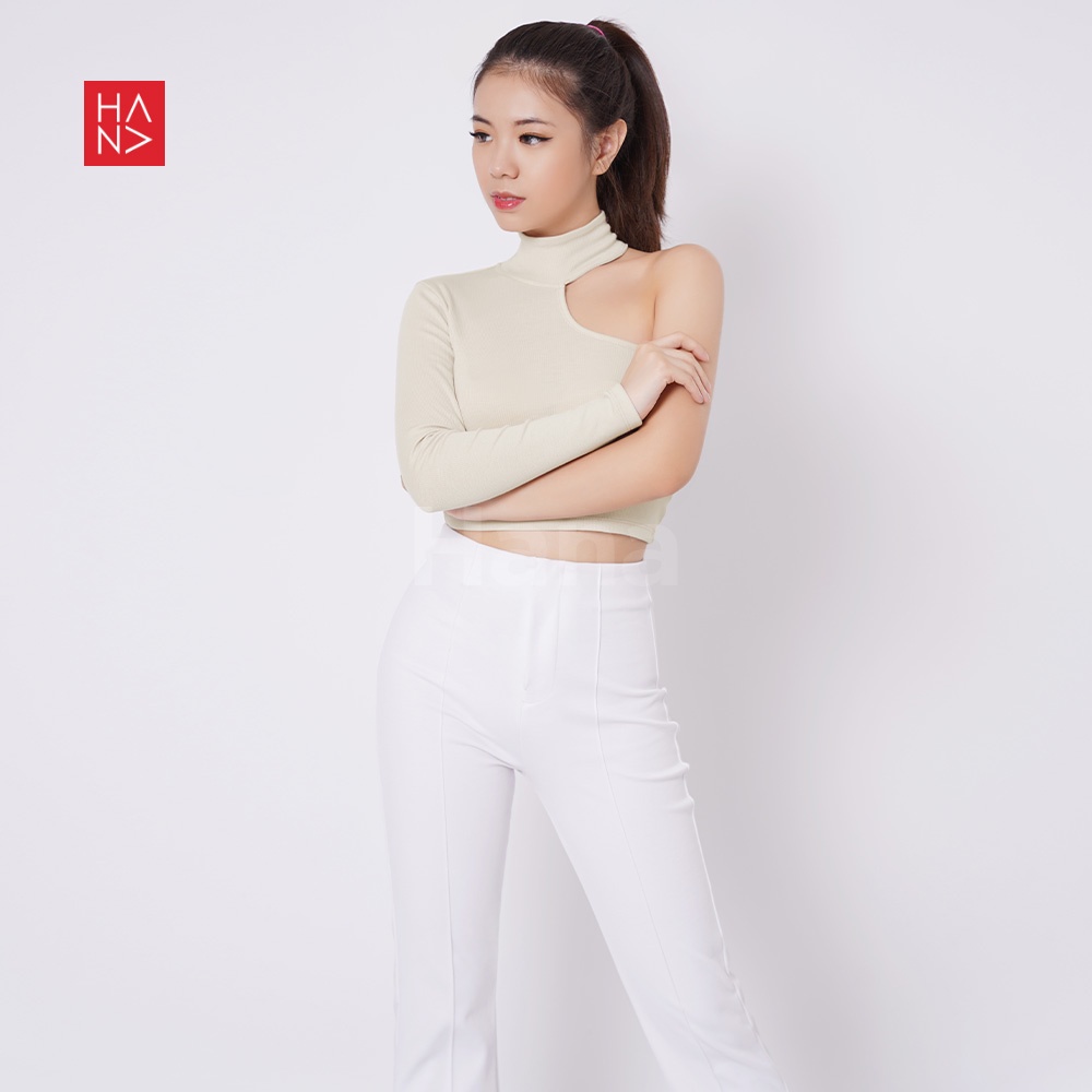 HanaFashion JKT - Jihyo Crop Top One Shoulder Halter Neck  - CT216