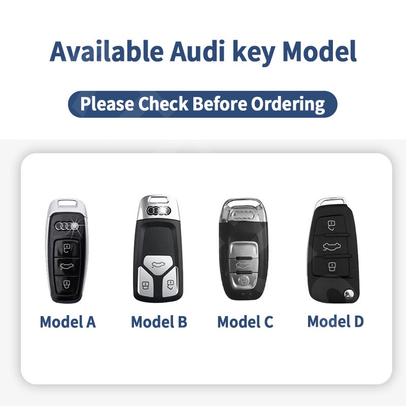 Audi Zinc Alloy Kulit Case Kunci Mobil Full Wrap Cover Smart Key Protector Untuk A3 8l A1 Q5 TT mk2 A5 A4 B7 B8 B5 A6 C7 C6 Q7 Q3 RS3