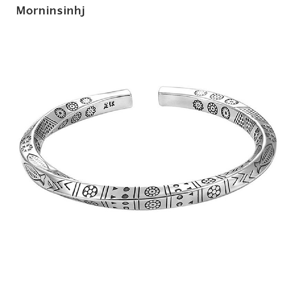 Mornin Vintage Stainless Steel Bangle Untuk Pria Wanita Mobius Memutar Cuff Gelang Unisex Kasual Pulseira Gents Perhiasan Mobius Cincin Totem Gelang id