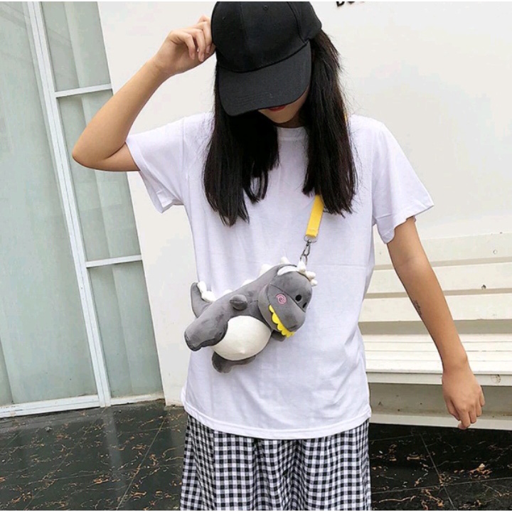 Boneka Motif Dinosaurus Tas Selempang Bahu Kartun Dinosaurus